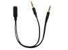 Cavo audio da 2 Mini Jack 3.5mm maschi a 1 Mini Jack femmina (adattatore cuffie+mic)