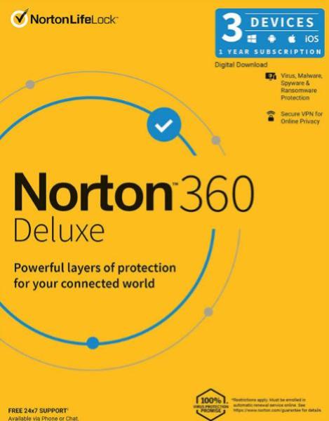 Norton 360 Deluxe (3 dispositivi - 25GB Backup su Cloud)