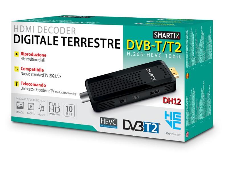 Decoder Digitale Terrestre DVB-T/T2 H.265-HEVC Atlantis DH12
