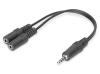 Cavo audio da 1 Mini Jack 3.5mm maschio a 2 Mini Jack femmine (adattatore cuffie+mic)