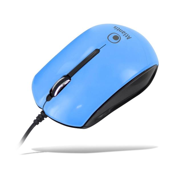 Mouse USB Atlantis Minioptic Azzurro
