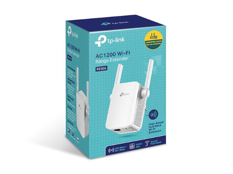 PC-MEDIA - Ripetitore WiFi TP-LINK RE305 AC1200 Dual-Band + 1 Porta Lan  10/100