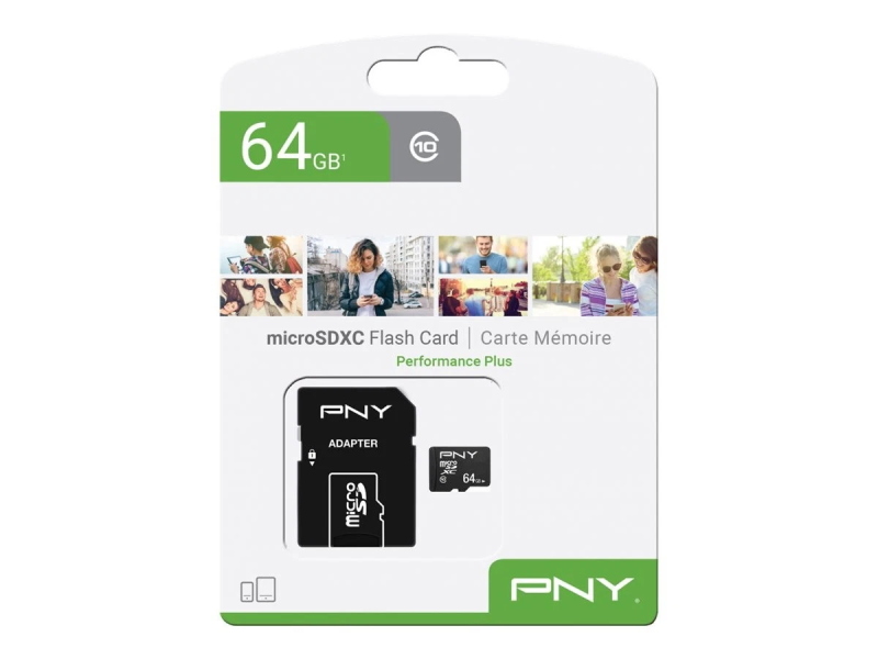 microSD PNY 64GB + Adattatore SD Perfomance Plus